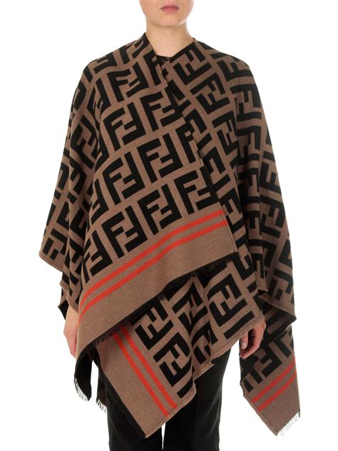 fendi women's ff poncho stores|Fendi poncho long fur cape.